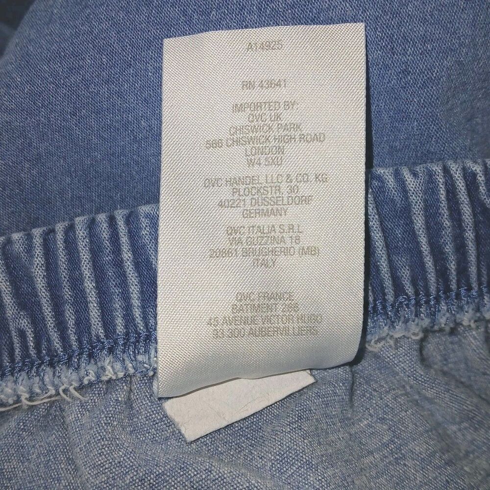 DENIM CO Women 1X Original Waist Stretch Pull-On Cropped Denim Blue Jeans A14925 - Picture 6 of 6